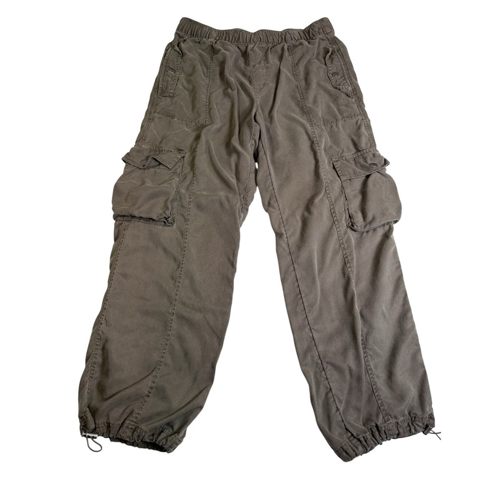 C&C California Cargo Pants Womens M Brown Excellent Lyocell Bungee Hem‎ Utility
